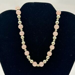 Tiffany & Co VINTAGE Silver & Pink Quartz Beaded Necklace RETIRED
